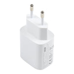 T087 Chargeur de voyage à charge rapide 20W avec ports USB-C / Type-C + USB, prise européenne