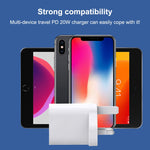 E087 Chargeur de voyage rapide 20 W avec ports USB-C / Type-C + USB, prise Royaume-Uni
