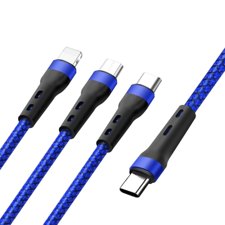 Câble de charge et de données USB Type-C vers 8 broches + Type-C + Micro USB 100 W 6 A, 1,3 m