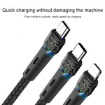 Câble de charge et de données USB Type-C vers 8 broches + Type-C + Micro USB 100 W 6 A, 1,3 m