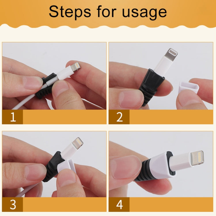 2 pièces Câble de charge USB anti-casse Enrouleur Étui de protection Housse de protection