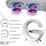 Haut-parleur Bluetooth intelligent N69 avec chargeur sans fil, réveil et lumière d'ambiance, prise EU, prise EU, N69 prise EU
