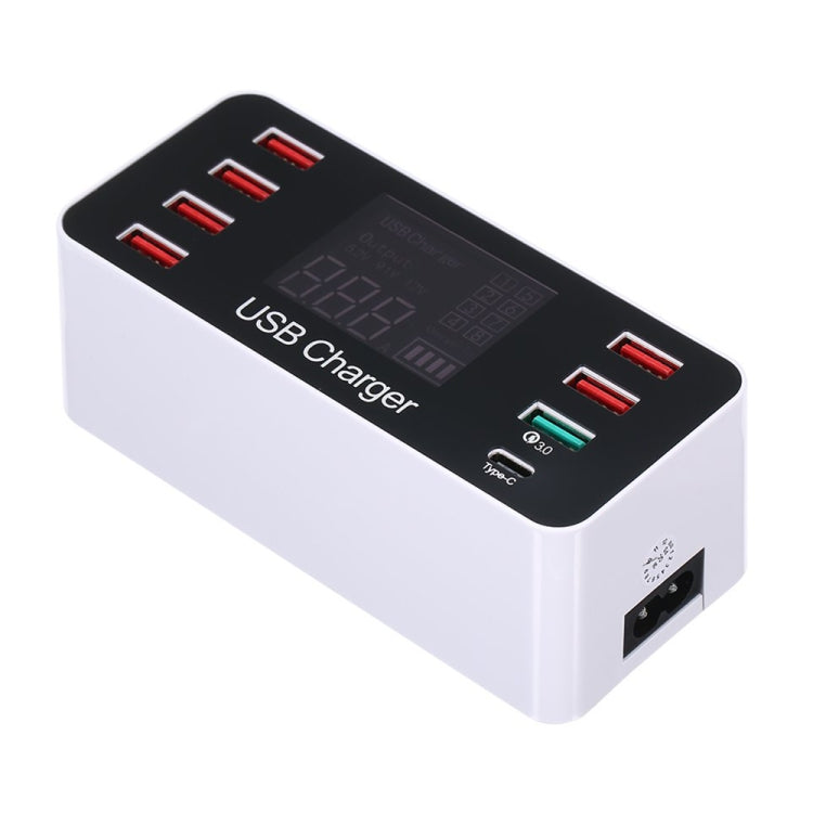 A9 Plus (Version Globale) Station de recharge détachable multifonction AC 100V~240V 8 ports USB avec écran numérique LCD et chargeur sans fil, compatible QC3.0, A9 Plus (Version Globale)