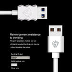 Câble de synchronisation de données USB vers 8 broches en PVC à charge rapide Lenyes LC701 de 1,5 m et 2,4 A, 1,5 m 8 broches