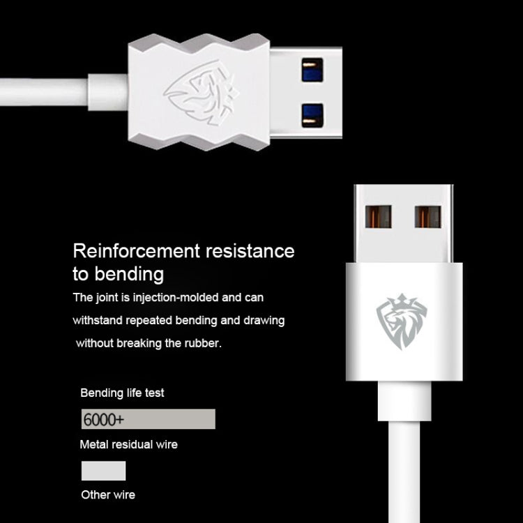 Câble de synchronisation de données USB vers 8 broches en PVC à charge rapide Lenyes LC701 de 1,5 m et 2,4 A, 1,5 m 8 broches