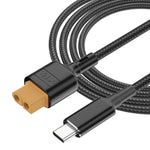 Câble de données USB-C / Type-C vers XT60, longueur : 100 cm