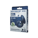 REMAX RC-190 Wanbo Series Câble de charge rapide 60W Kit de boîte de rangement multifonction