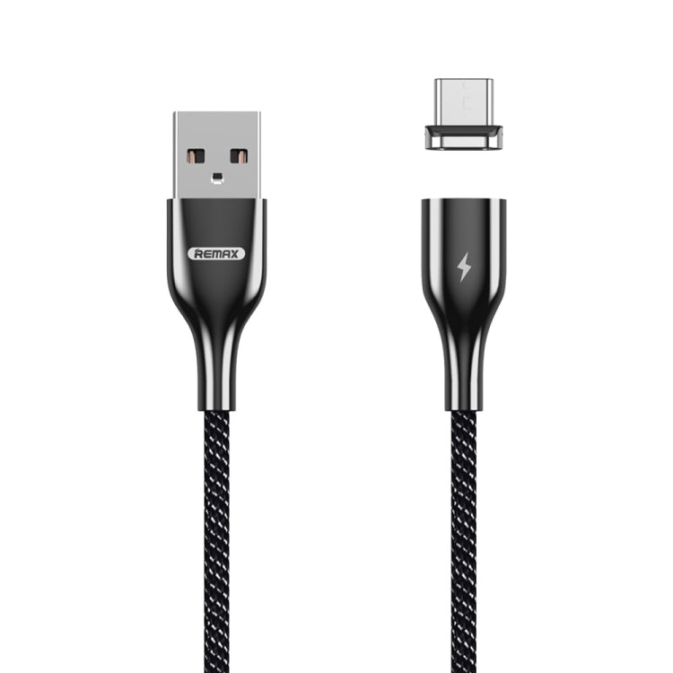 Câble de données tressé polyester bicolore REMAX RC-158m 3A USB vers Micro USB avec charge et transmission par attraction magnétique, longueur du câble : 1m, Micro USB