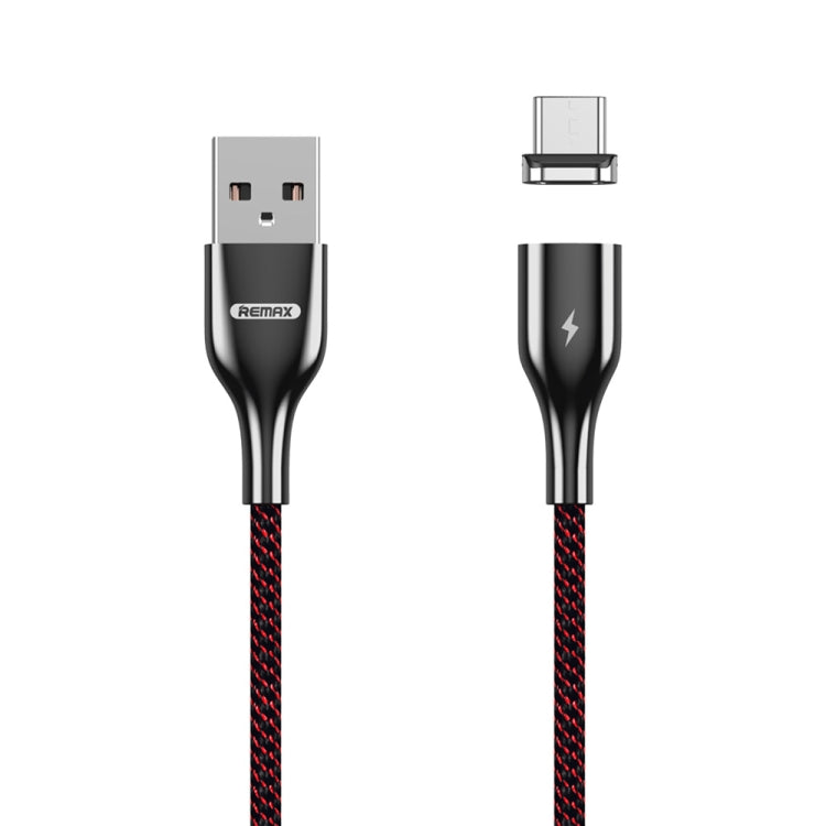 Câble de données tressé polyester bicolore REMAX RC-158m 3A USB vers Micro USB avec charge et transmission par attraction magnétique, longueur du câble : 1m, Micro USB