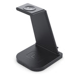 Chargeur sans fil multifonction vertical 10W 3-en-1 QC 3.0 avec support, compatible avec les téléphones portables / Apple Watch / AirPods