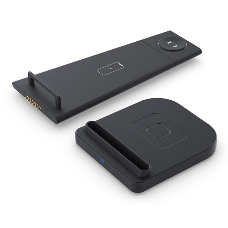 Chargeur sans fil multifonction vertical 10W 3-en-1 QC 3.0 avec support, compatible avec les téléphones portables / Apple Watch / AirPods