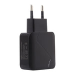 Chargeur de voyage LZ-819A+C avec interfaces USB QC3.0 et USB-C/Type-C PD 18W, avec voyant lumineux, prise UE