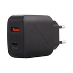Chargeur de voyage LZ-819A+C avec interfaces USB QC3.0 et USB-C/Type-C PD 18W, avec voyant lumineux, prise UE