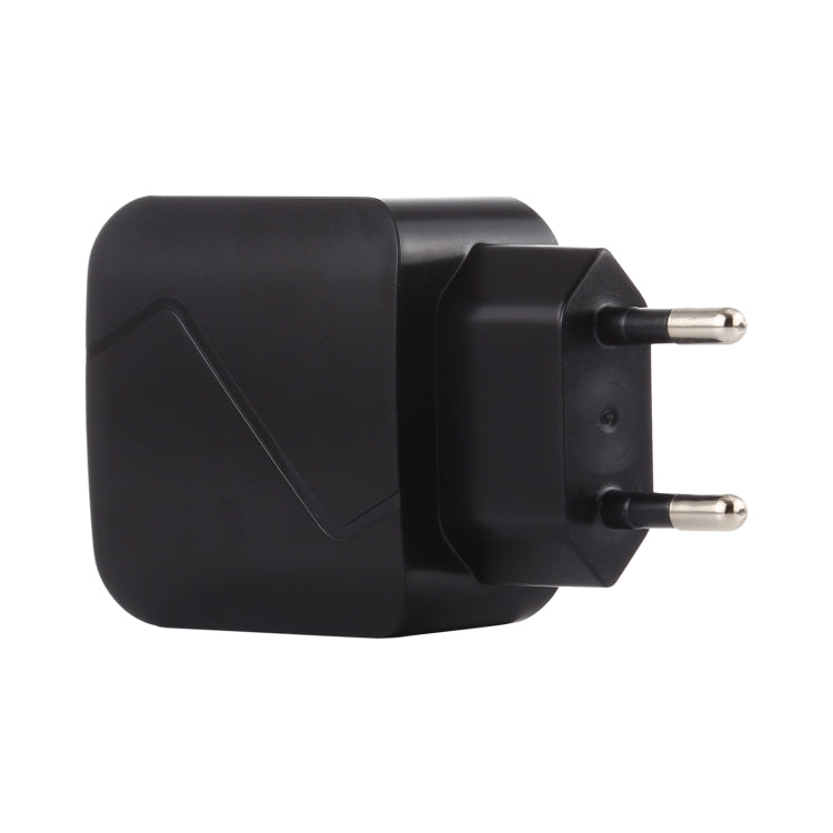 Chargeur de voyage LZ-819A+C avec interfaces USB QC3.0 et USB-C/Type-C PD 18W, avec voyant lumineux, prise UE