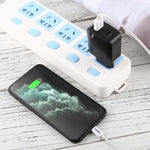 Chargeur de voyage LZ-819A+C avec interfaces USB QC3.0 et USB-C/Type-C PD 18W, avec voyant lumineux, prise UE