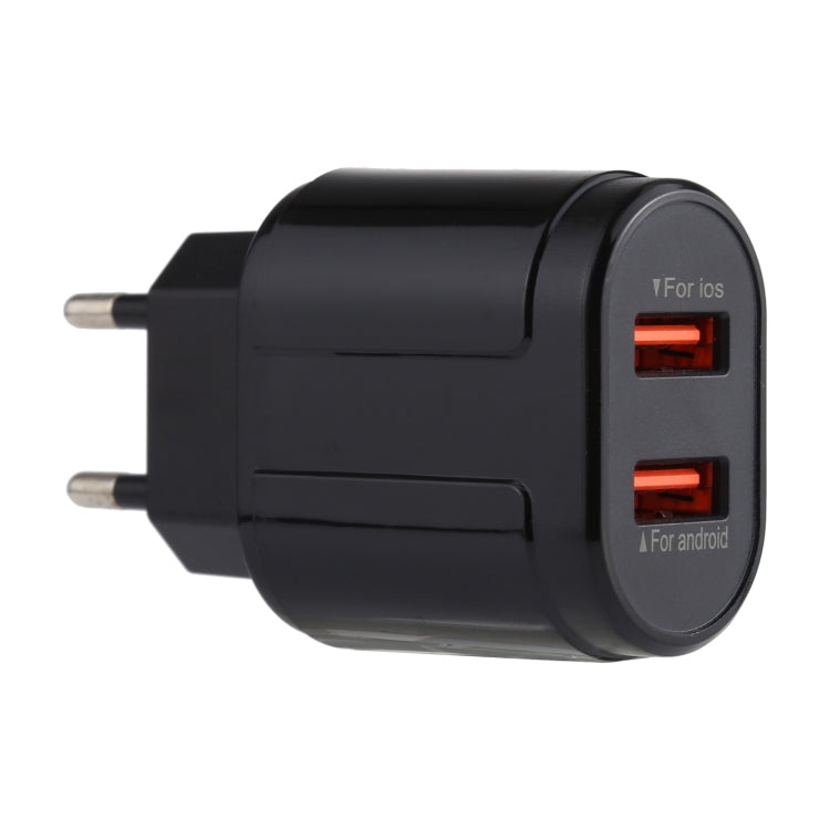 Chargeur de voyage LZ-022 5V 2.4A à deux ports USB, prise UE