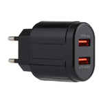 Chargeur de voyage LZ-022 5V 2.4A à deux ports USB, prise UE