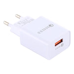 Chargeur de voyage USB simple LZ-706 QC3.0, prise UE