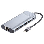 Adaptateur de station d'accueil multifonction 6 en 1 USB 2.0 x 3 + HDMI + RJ45 + Port de charge femelle 8 broches vers mâle 8 broches, 79591