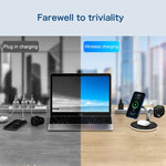 3 in 1 25W Multi-function Magnetic Wireless Charger for Mobile Phones & Apple Watches & AirPods , with Colorful LED Light