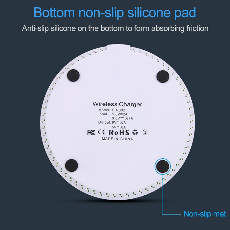 KD-1 Ultra-thin 10W Normal Charging Wireless Charger, Normal Charging, Black