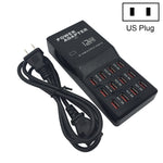 W-858 12A Station de chargement rapide USB intelligente de bureau à 12 ports AC100-240V, prise US, prise US