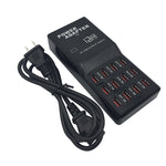 W-858 12A Station de chargement rapide USB intelligente de bureau à 12 ports AC100-240V, prise US, prise US