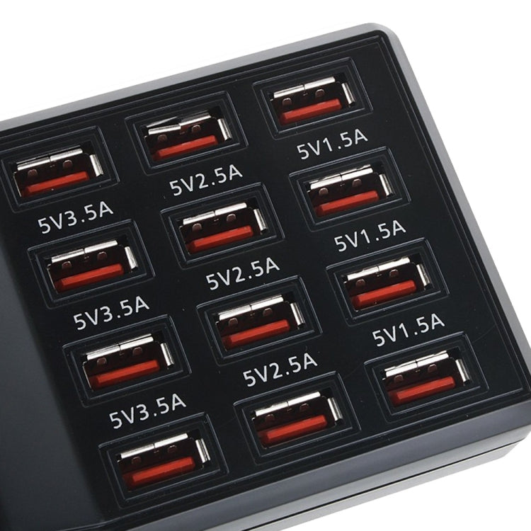 W-858 12A 12 ports USB Station de charge rapide Chargeur intelligent de bureau AC100-240V, prise EU, prise EU