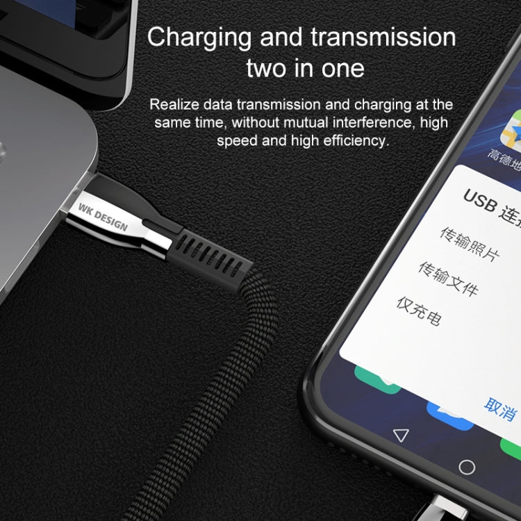 WK WDC-107i Câble de charge et de synchronisation des données USB vers 8 broches, série alliage de zinc Saint, 1 m, 2,4 A, 8 broches