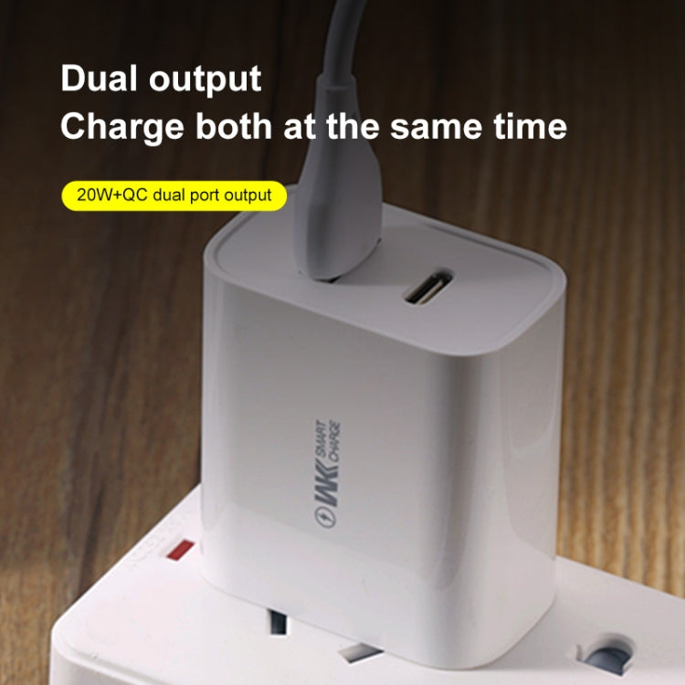 WK WP-U53 Chargeur QC3.0 20W USB Type-C Maxspeed PD Chargeur rapide