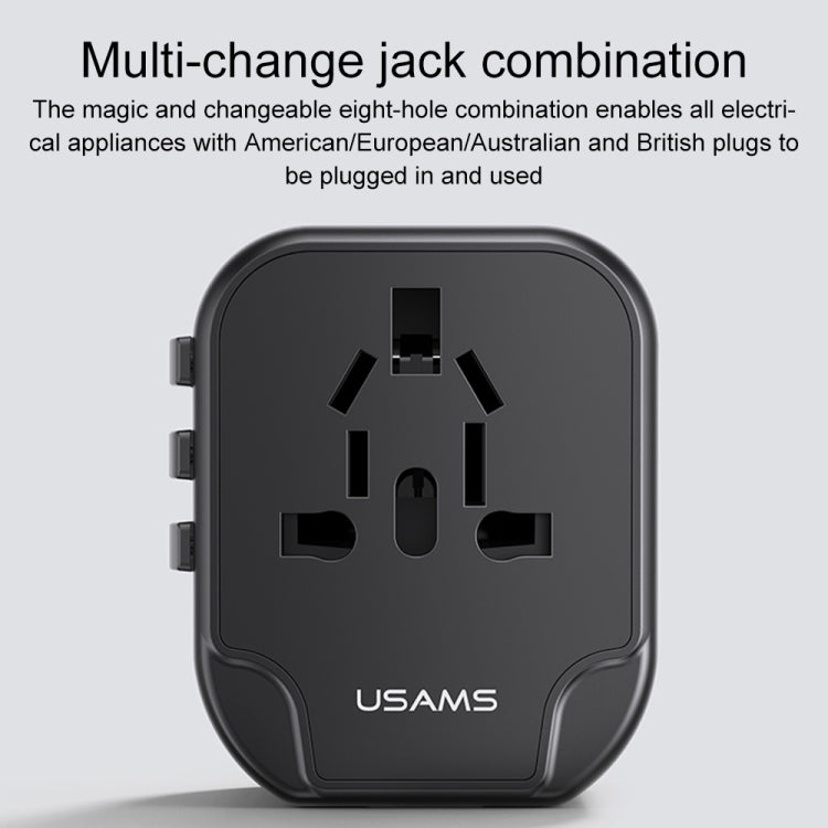 Chargeur de voyage universel multi-prise USAMS US-CC173 T55 12W, US-CC173 T55
