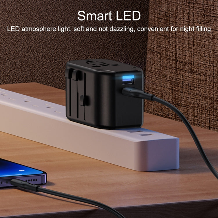 Chargeur de voyage universel multi-prise USAMS US-CC173 T55 12W, US-CC173 T55