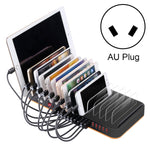 Station de recharge rapide USB intelligente WLX-815 100W à 15 ports avec support pour téléphone et tablette, prise US 100W, prise EU 100W, prise UK 100W, prise AU 100W