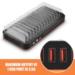 Station de recharge rapide USB intelligente WLX-815 100W à 15 ports avec support pour téléphone et tablette, prise US 100W, prise EU 100W, prise UK 100W, prise AU 100W