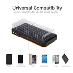 Station de recharge rapide USB intelligente WLX-815 100W à 15 ports avec support pour téléphone et tablette, prise US 100W, prise EU 100W, prise UK 100W, prise AU 100W