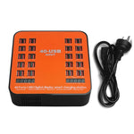 WLX-840 Station de Recharge Intelligente USB 200W à 40 Ports avec Écran Numérique AC100-240V, Prise AU (Noir+Orange), Prise AU