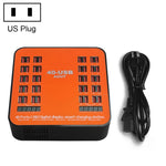 Station de recharge intelligente USB 40 ports avec affichage numérique WLX-840 200 W CA 100-240 V, prise américaine (noir + orange)