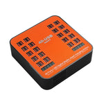 WLX-840 Station de Recharge Intelligente USB à Écran Numérique 40 Ports 200W AC100-240V, Prise UK (Noir+Orange), Prise UK