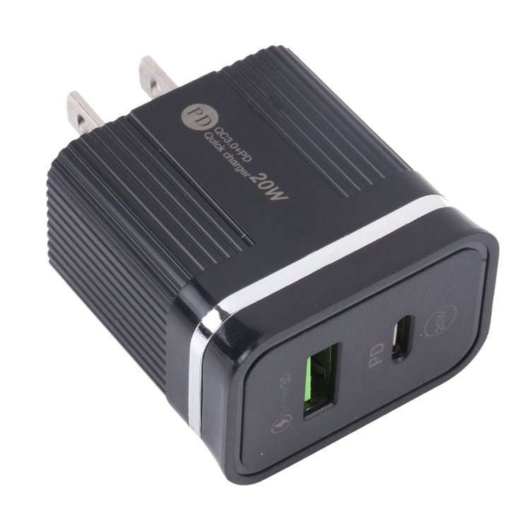 Chargeur rapide multifonction USB 20W PD + QC3.0 46-A2C2, Prise US, Prise US