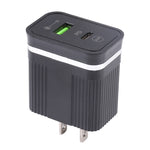 Chargeur rapide multifonction USB 20W PD + QC3.0 46-A2C2, Prise US, Prise US