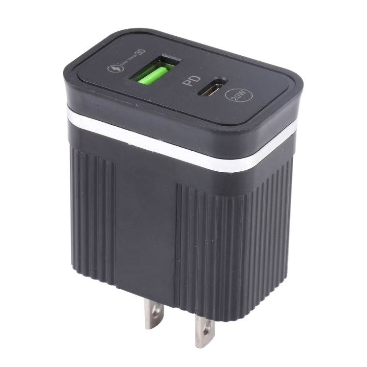 Chargeur rapide multifonction USB 20W PD + QC3.0 46-A2C2, Prise US, Prise US