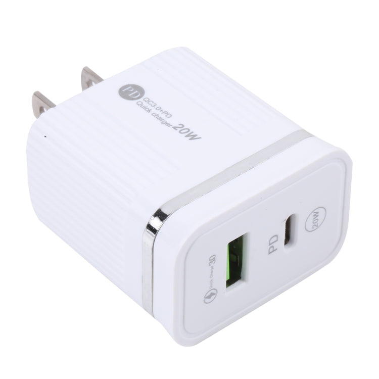 Chargeur rapide multifonction USB 20W PD + QC3.0 46-A2C2, Prise US, Prise US
