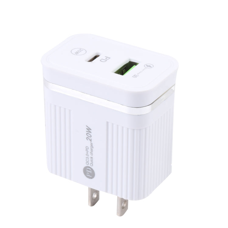 Chargeur rapide multifonction USB 20W PD + QC3.0 46-A2C2, Prise US, Prise US