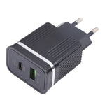 46-A2C2 Chargeur rapide multifonction 20W PD + QC3.0 USB, prise EU, prise EU