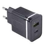 46-A2C2 Chargeur rapide multifonction 20W PD + QC3.0 USB, prise EU, prise EU