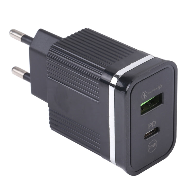 46-A2C2 Chargeur rapide multifonction 20W PD + QC3.0 USB, prise EU, prise EU