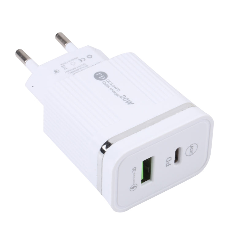46-A2C2 Chargeur rapide multifonction 20W PD + QC3.0 USB, prise EU, prise EU