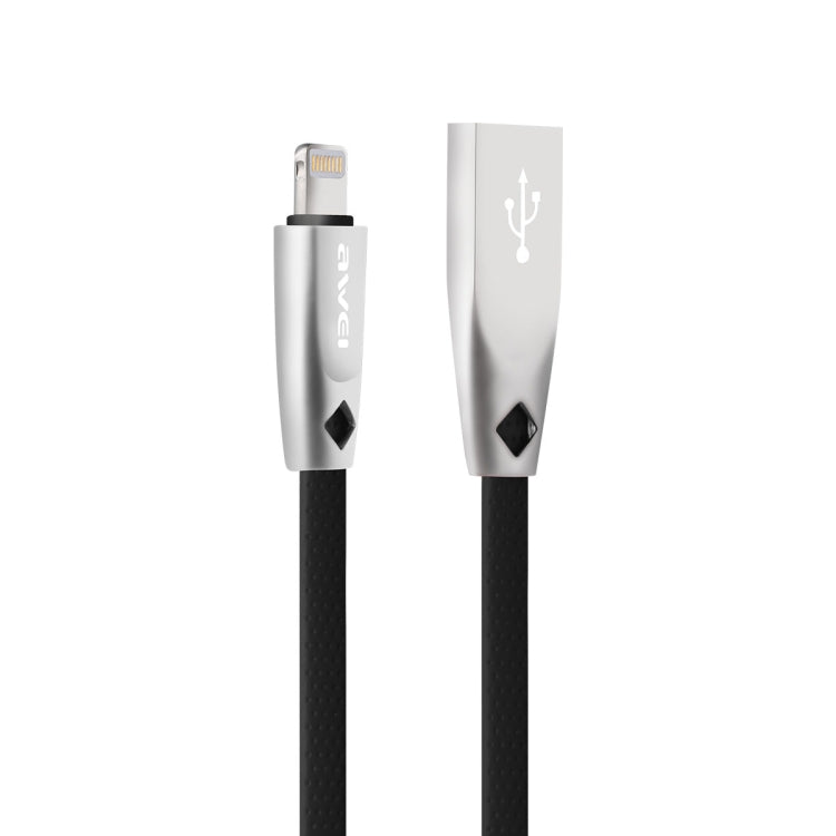 Câble de données AWEI CL-95 USB vers 8 broches à charge rapide portable TPE + alliage d'aluminium, 2A, longueur : 1m