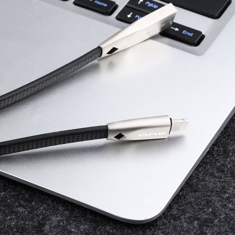 Câble de données AWEI CL-95 USB vers 8 broches à charge rapide portable TPE + alliage d'aluminium, 2A, longueur : 1m