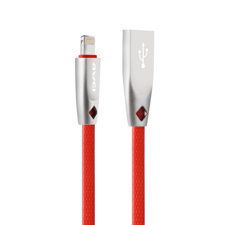 Câble de données AWEI CL-95 USB vers 8 broches à charge rapide portable TPE + alliage d'aluminium, 2A, longueur : 1m